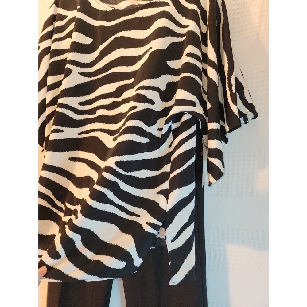 Maya Brookes Outfit Womens Size 8 Pant Suit Zebra Print Slacks - Picture 3 of 14